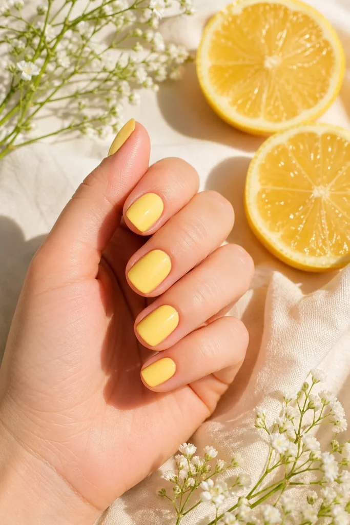 Butter Yellow Short Nails