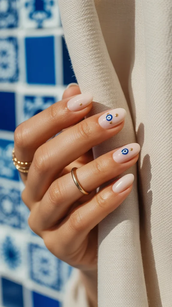 27 Classy Short Nail Ideas for Summer That Look Fresh and Polished 28 Classy Evil Eye Detail Nails