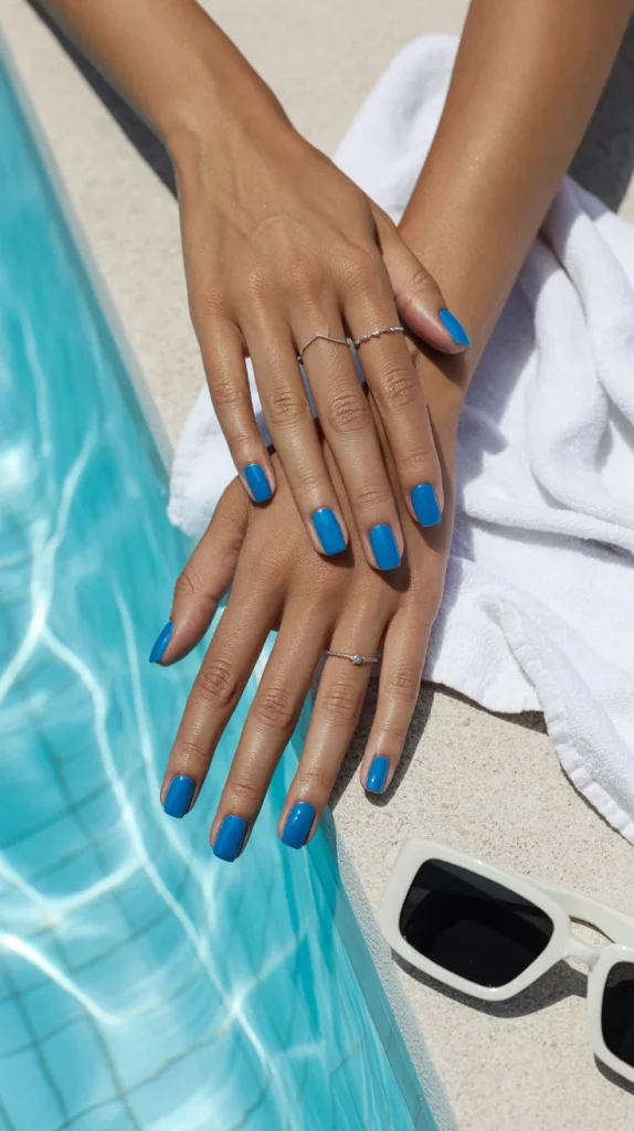 Electric Blue Neon Nails