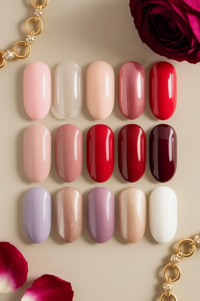 32 Elegant Valentine’s Day Nail Ideas for a Chic Romantic Manicure 28 Elegant Valentines Day Nail Color Palette Ideas