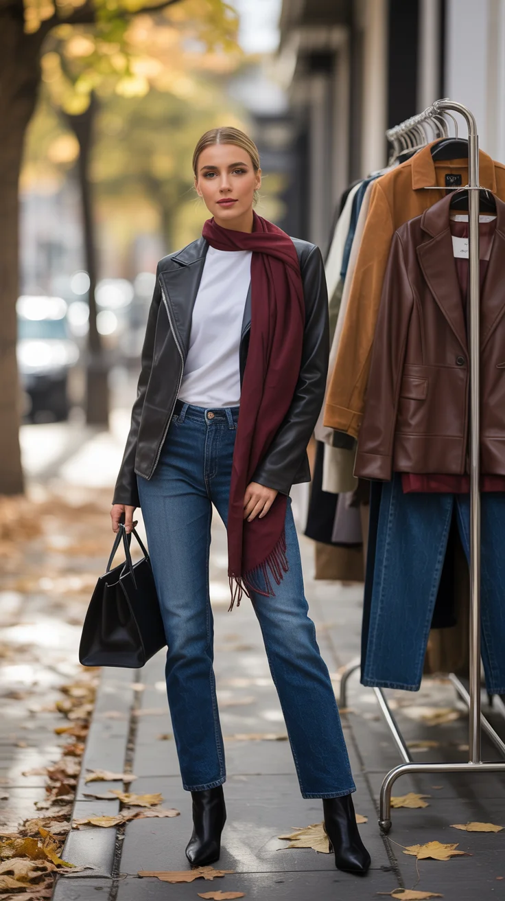 Leather and Suede Fall Outfits