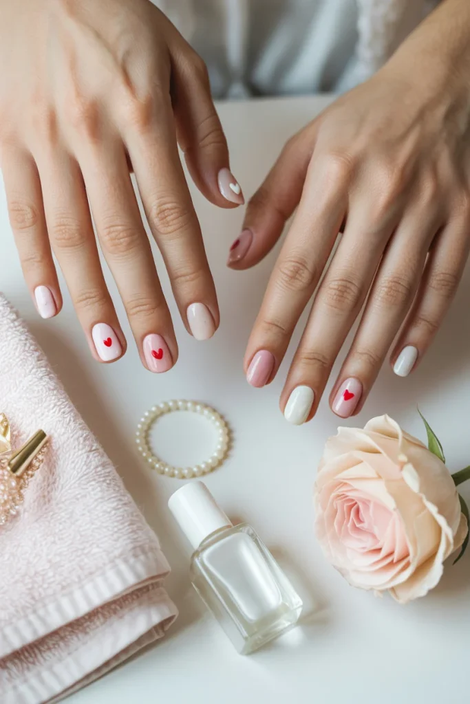 34 Short Valentine's Day Nails That Look Cute, Chic, and Easy to Wear 3 Minimal Short Valentines Day Nail Ideas