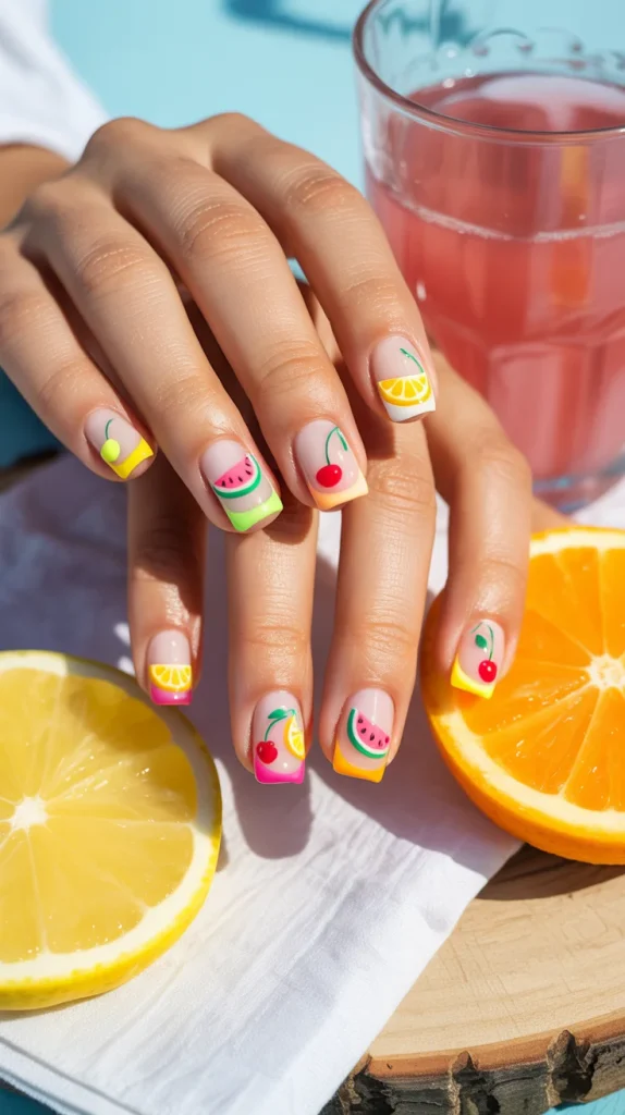 Neon Fruit Nails
