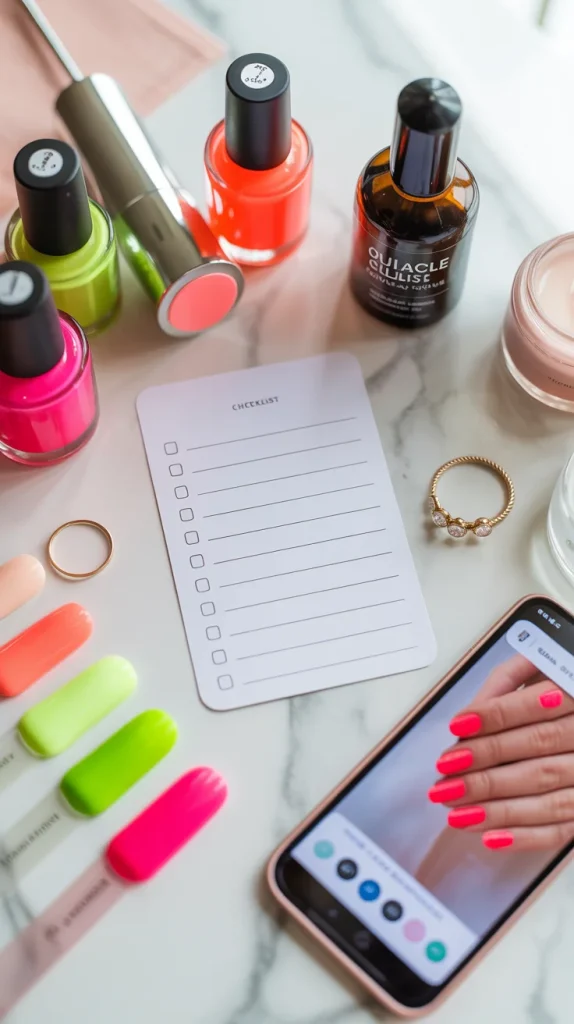 Neon Nail Appointment Checklist