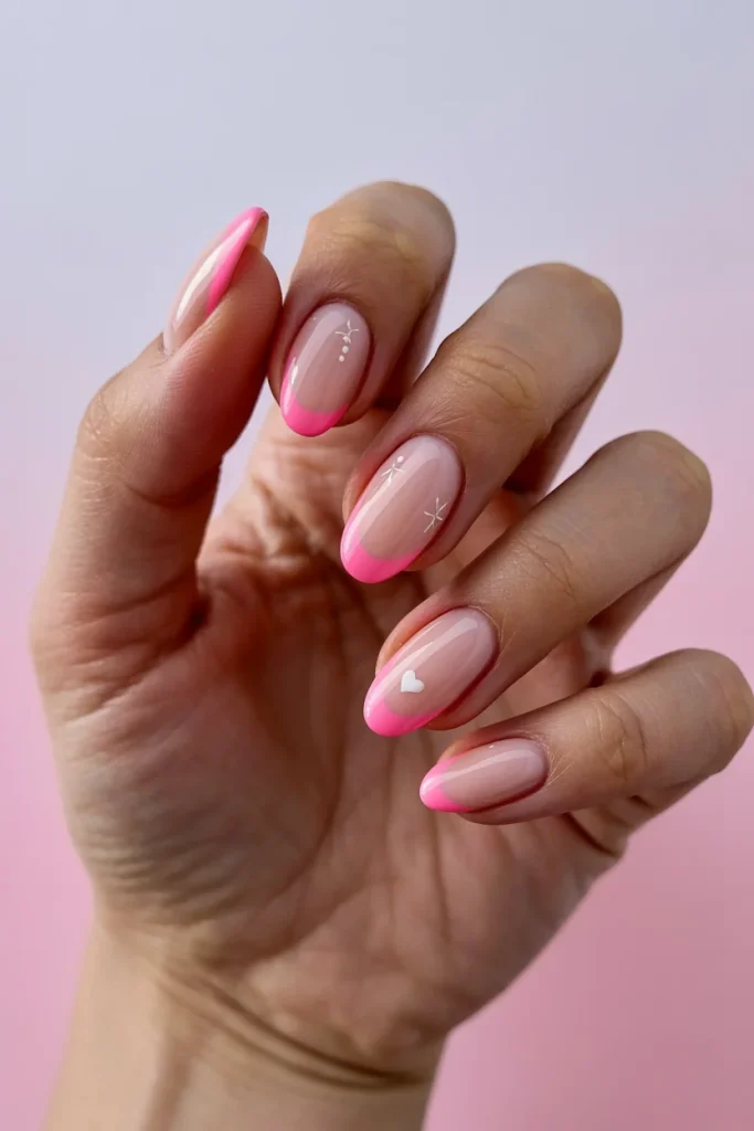 Pink Aura Nails