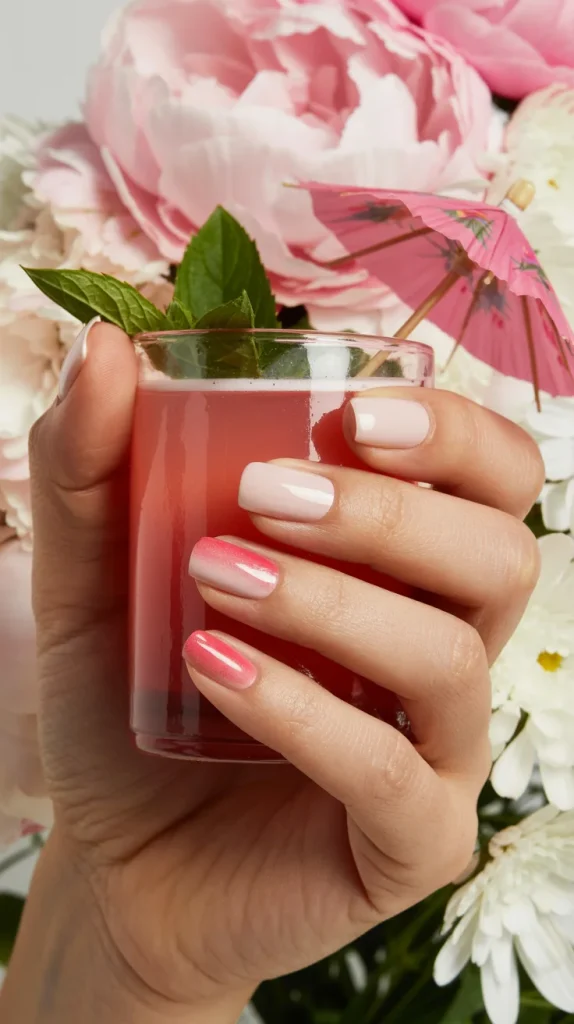 27 Classy Short Nail Ideas for Summer That Look Fresh and Polished 17 Pink Ombre Short Nails