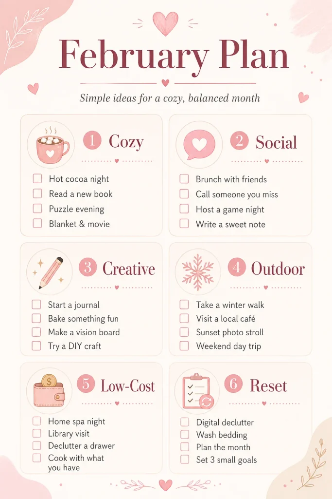 28 Epic February Plans for People Who Refuse Boredom 21 Quick February Planning Table