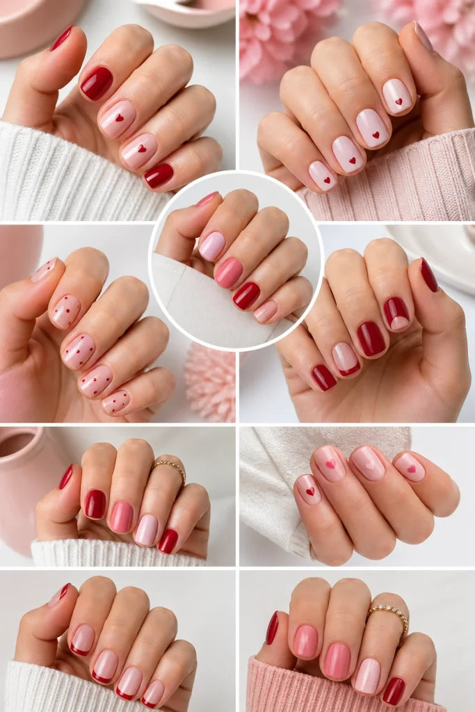 31 Red and Pink Nail Looks That Are Bold, Sweet & Gorgeous 4 Short Red and Pink Nail Looks