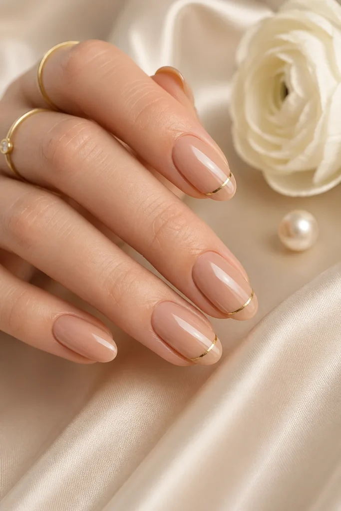 Thin Gold Line Nails