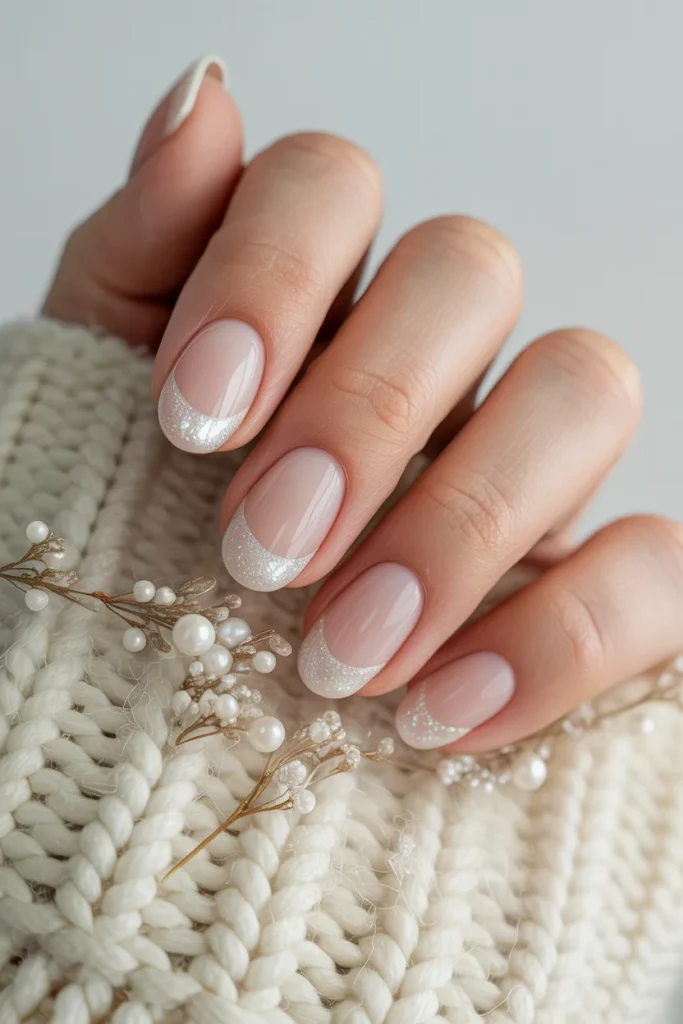 White Snow Kissed French Tips